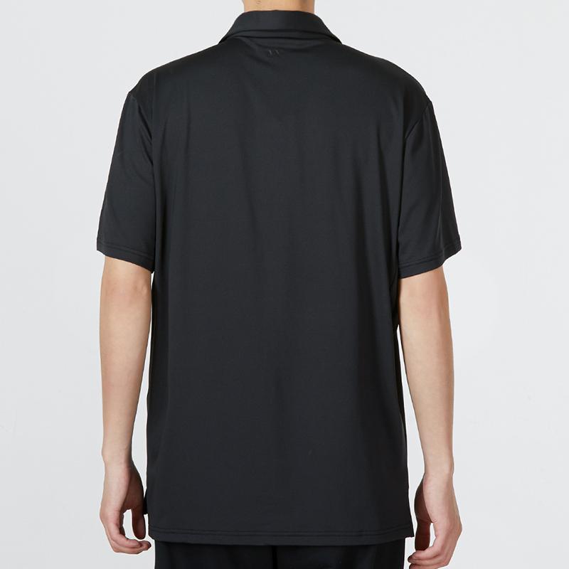 Under Armour Solid Logo Breathable Sports Polo Shirt Men Tops Black 22500524-001
