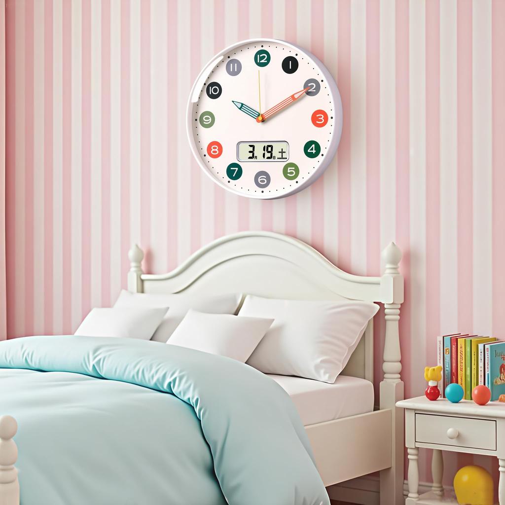 wall 30cm silent continuous second hand date and day display Radio-controlled clock, diameter, operation, + (easy-to-read dial), white.