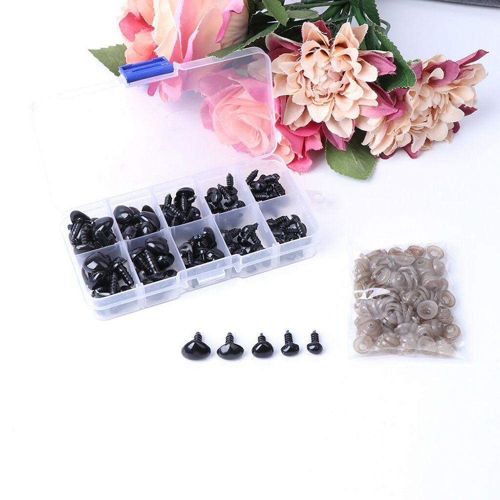 5 Sizes 100pcs/box Triangle Mini Black DIY Craft Nose Accessories Stuffed Animals Supplies
