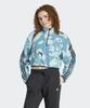 Animal Print Fleece Crop Half-Zip Top - Sky Blue / Iy0148