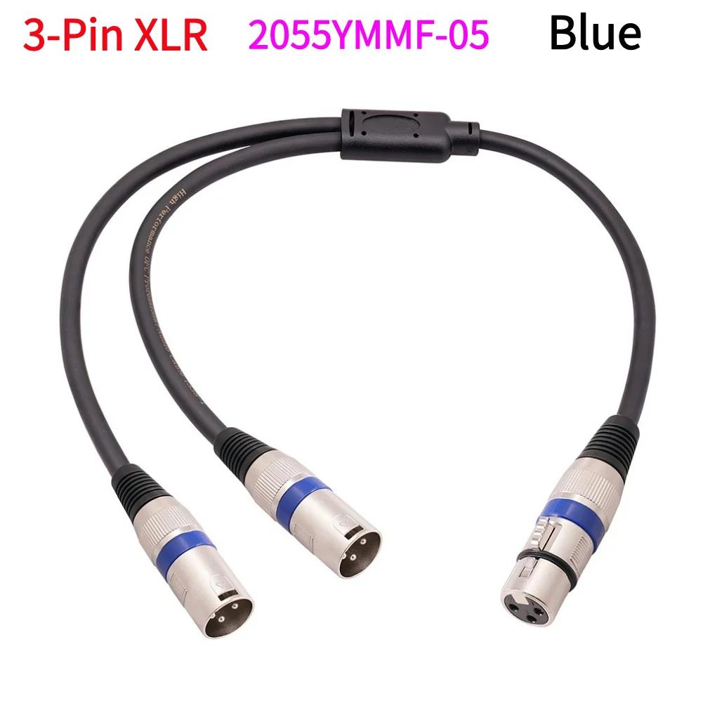 3 Pin XLR Female To Dual XLR Male Cable 50cm 3-Pin XLR Cable Noise Reduction Accessories for Amplifier Mic Speaker