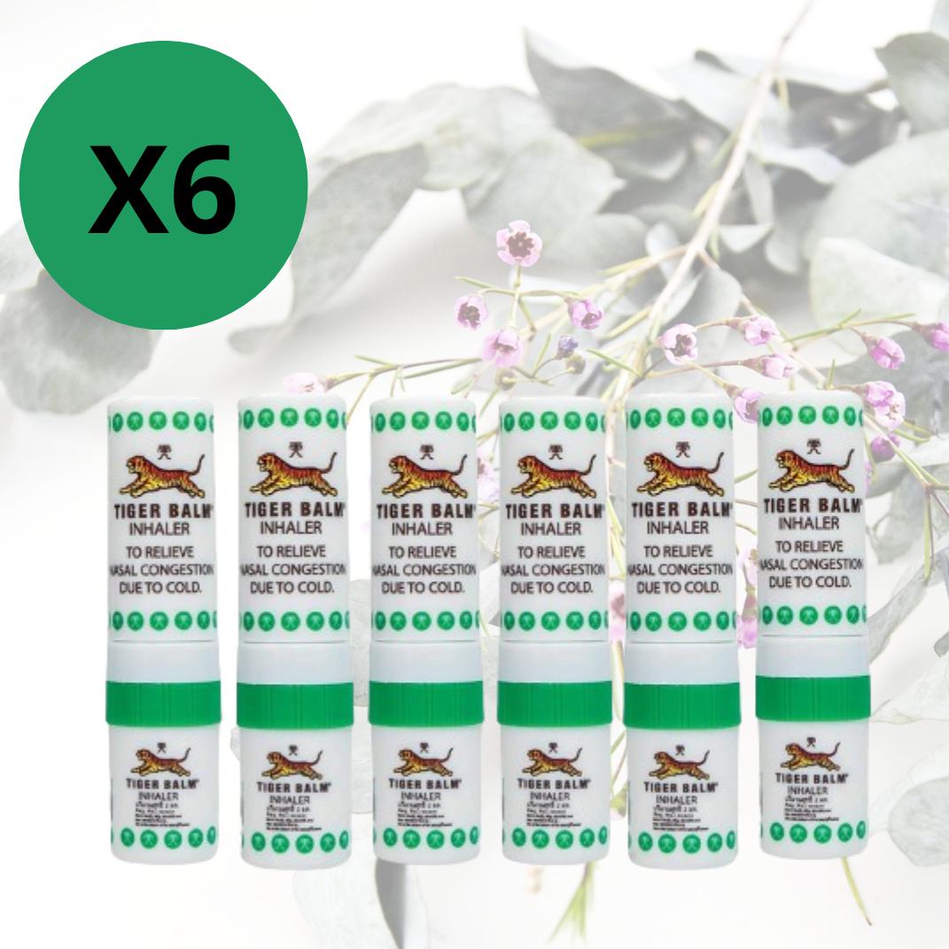 

Назальный ингалятор Tiger Balm для очистки заложенного носа и закупорки дыхательных путей с сильным ароматом эвкалипта. Buy 6 Pack
