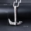 Ancient style ax and hammer texture stainless steel pendant stylishtrendy punk men stainless steel necklace