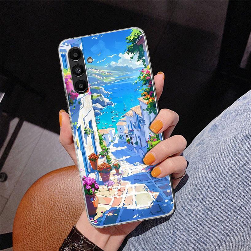 Greece In Summer Santorini Phone Case For Samsung Galaxy A17 A16 A15 A14 A13 A57 A56 A55 A54 A53 A37 A36 A35 A34 A33 A26 A25 A24