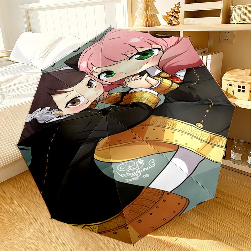Cute anime spy Famliy Umbrella 8-Frame for Travel, camping, Casual Lightweight Portable Umbrella, Essential for every family Holidays Gift