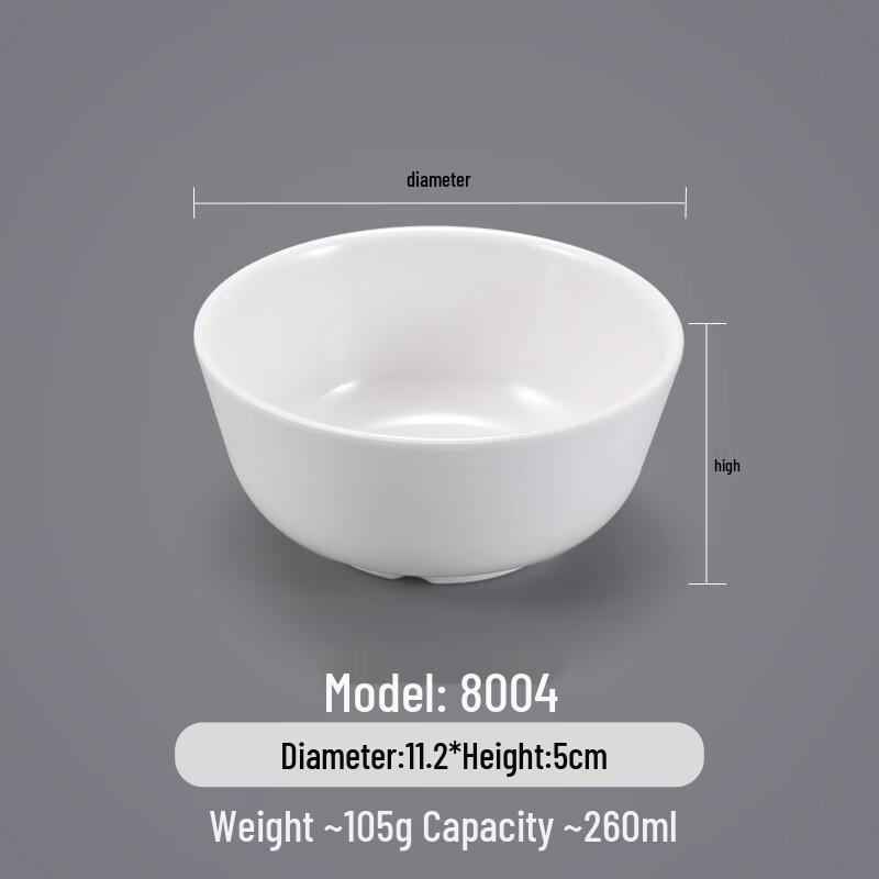Melamine White Commercial Rice & Soup Bowls
