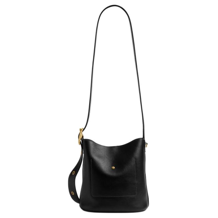 COACH Bleecker Cow Leather Bucket Bag, Shoulder Bag Small Women's Black CCX07-B4BK