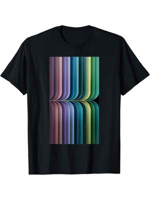 Abstract Art Colorful Stripes Minimalist T-Shirt