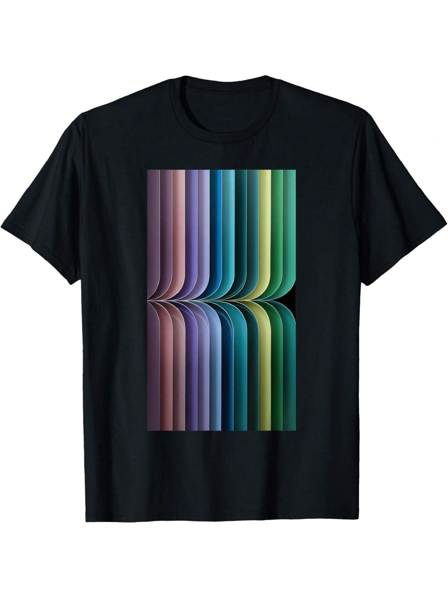 Abstract Art Colorful Stripes Minimalist T-Shirt S разноцветный