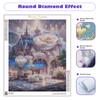 5D DIY Diamond Painting Castle Flowers Art Rhinestone Kit Diamond Embroidery Landscape Mosaic Home Decor 30x40cm/12x16inch