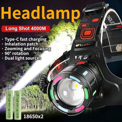 Strong Light LED Headlight High Power Fishing Head Torch Rechargeable Front Lamp Outdoor Headlamp For Camping Hunting