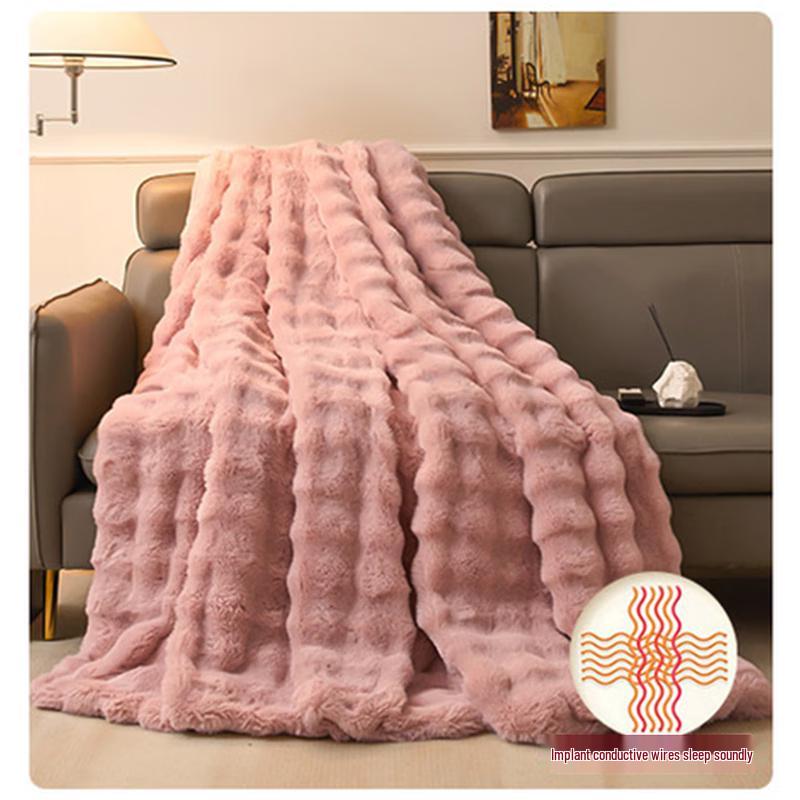 Winter Warm Rabbit Plush Throw Blanket