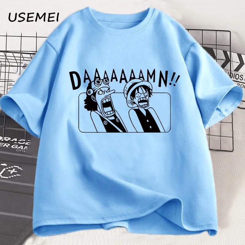 Anime Graphic Tshirt Unisex Casual Tee Straw Hats Pirates Unisexga T Shirt Cotton Loose Short Sleeve Tshirt Streetwear Clothes