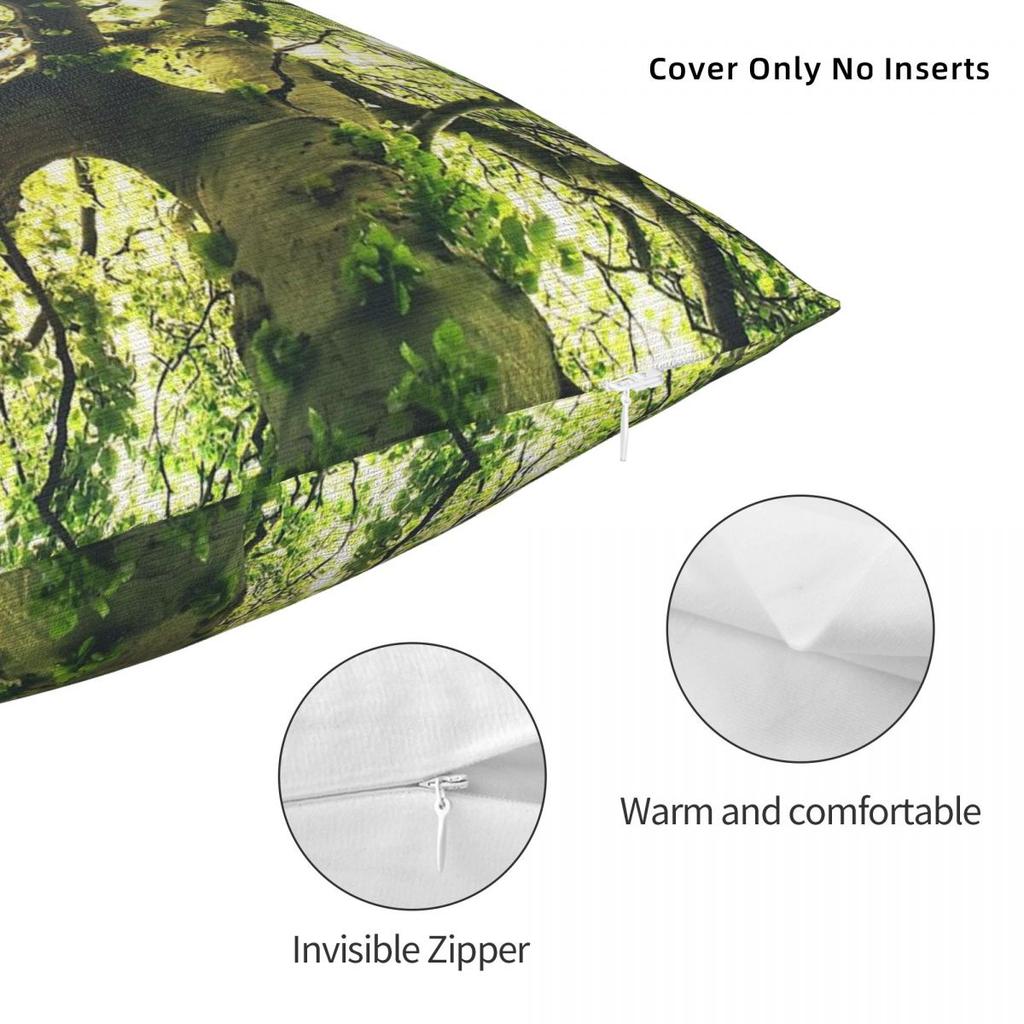 Tree Covered In Magic Sunlight Square Pillowcase Polyester Linen Velvet Pattern Zip Decor Pillow Case Sofa Cushion Cover