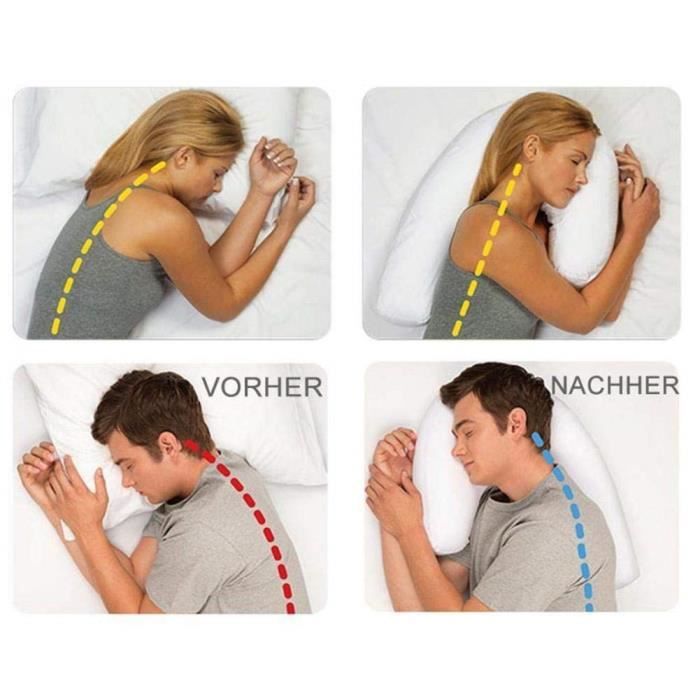 Oreiller de voyage anti-ronflement, appui-tête en forme de U doux Oreillers latéraux pour dormeur Oreiller de côté pour