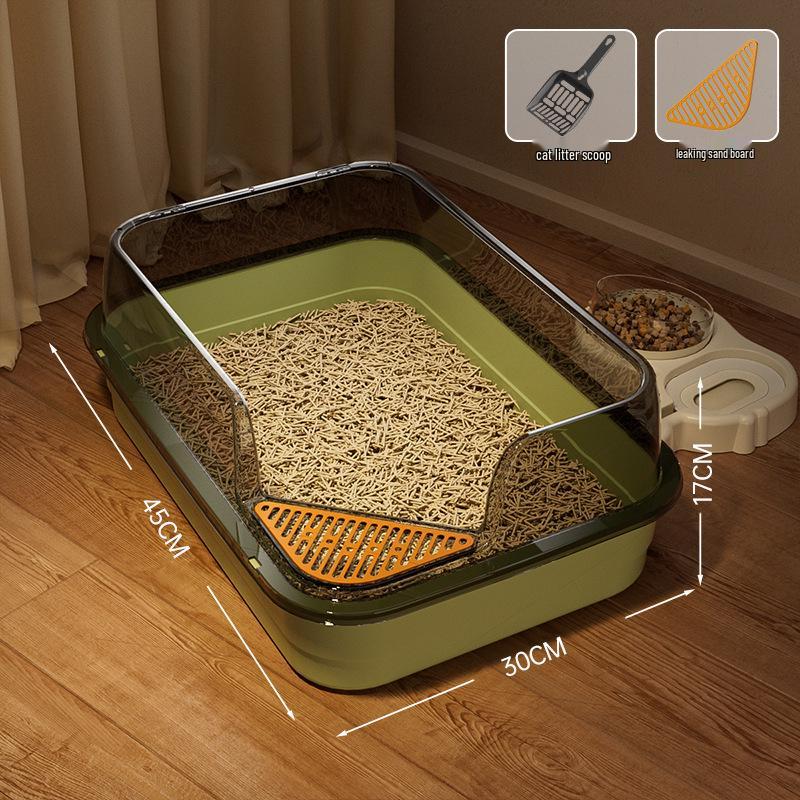 Jumbo Semi-Enclosed Anti-Tracking Cat Litter Box
