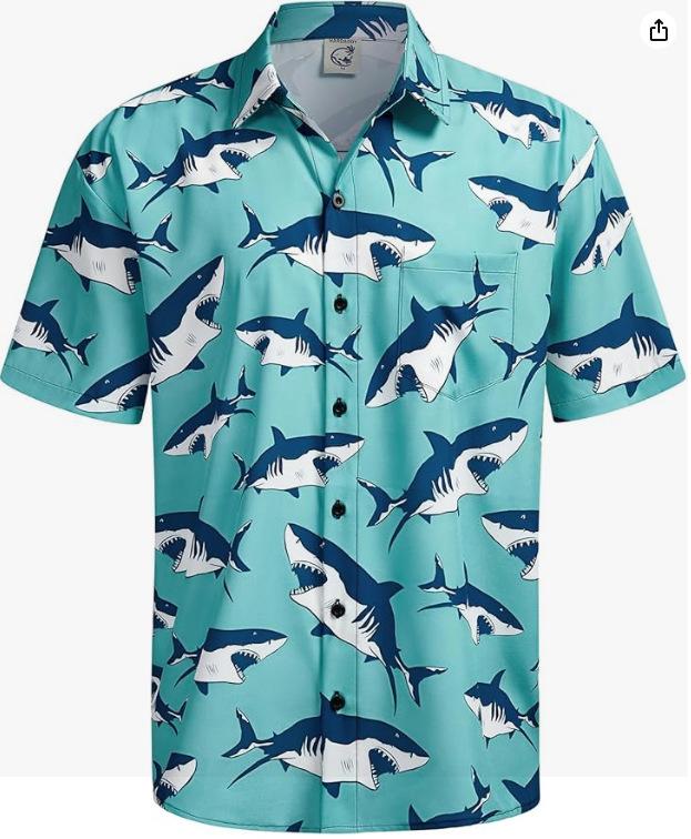 Summer Men's Beach Shirt Printed Hawaiian Short Sleeve Flower Shirt Boys