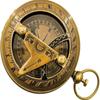 Brass Sundial Compass – 5.08 Cm Push Button Face, Working Pocket Sundial for Hiking & Camping