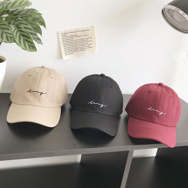 Men's Korean Style Casual Baseball Cap Fashionable Sun Hat Adjustable Size In Black White Burgundy