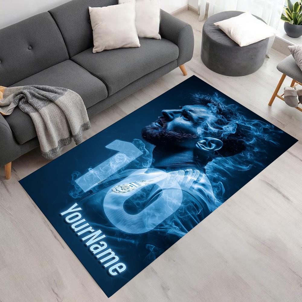 Messi Customize Your Name Carpet Perfect for Hallway Study room Entryway Bedrooms Anti-slip Rug Anime Office Decor