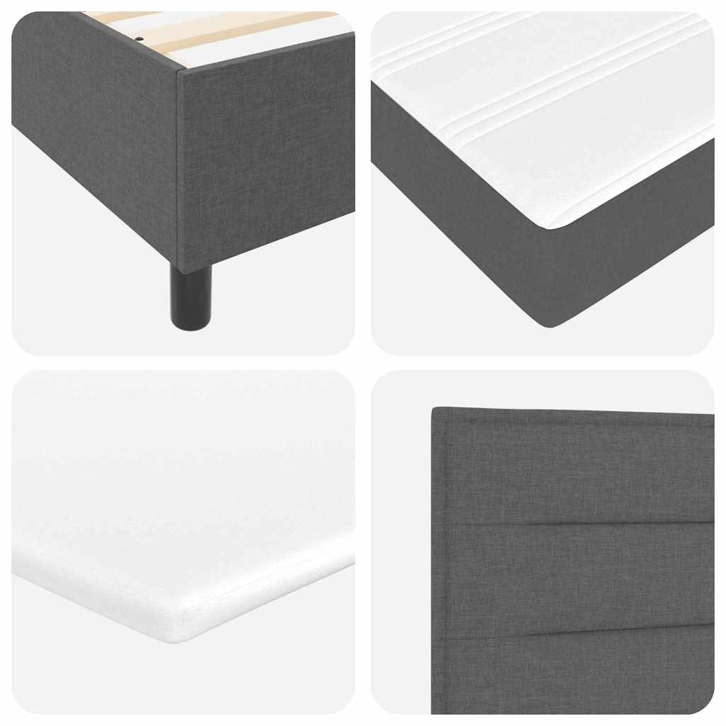 Box Spring Bed with Pillow Dark Gray 140 x 190 cm Fabric
