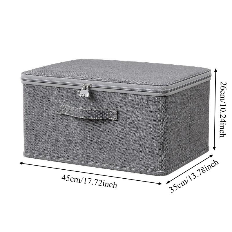 Foldable Cationic Fabric Storage Box with Soft Lid for Clothes Toys Organizing Home Wardrobe Closet Multi-Purpose Storage Bin