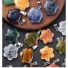 Artistic Crafted Flower Crystal Pendant Set Natural Stone Flower Pendant Charm For Handmade Jewelry And Necklace