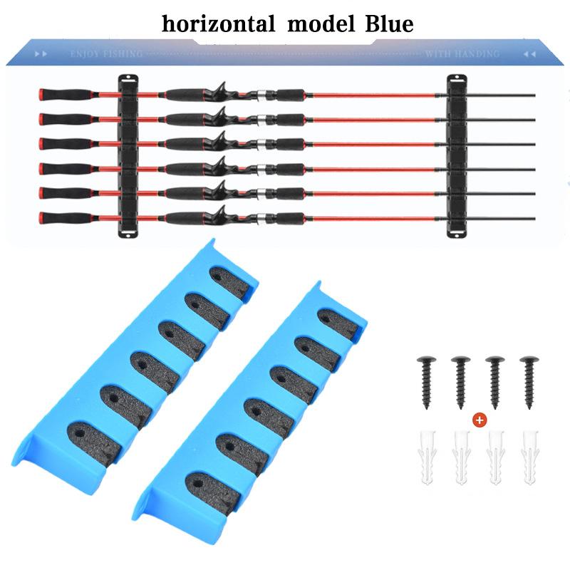 1 Paar Angelruten-Wandhalterungen, ABS-Angelruten-Wandhalterung, Schaumstoffgriff, Multi-Slot-Design zur Aufbewahrung von Angelruten und Angelwerkzeugen