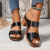 High-heeled slippers women's summer fashion thick-heeled fish-mouth cool slippers