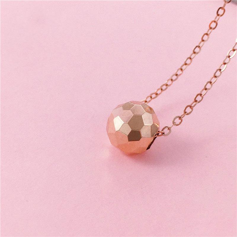 Exquisite 585 Russian Transfer Bead Pendant Rose Gold Plated Fashion Versatile Temperament Color Gold Women'S Collarbone Necklace