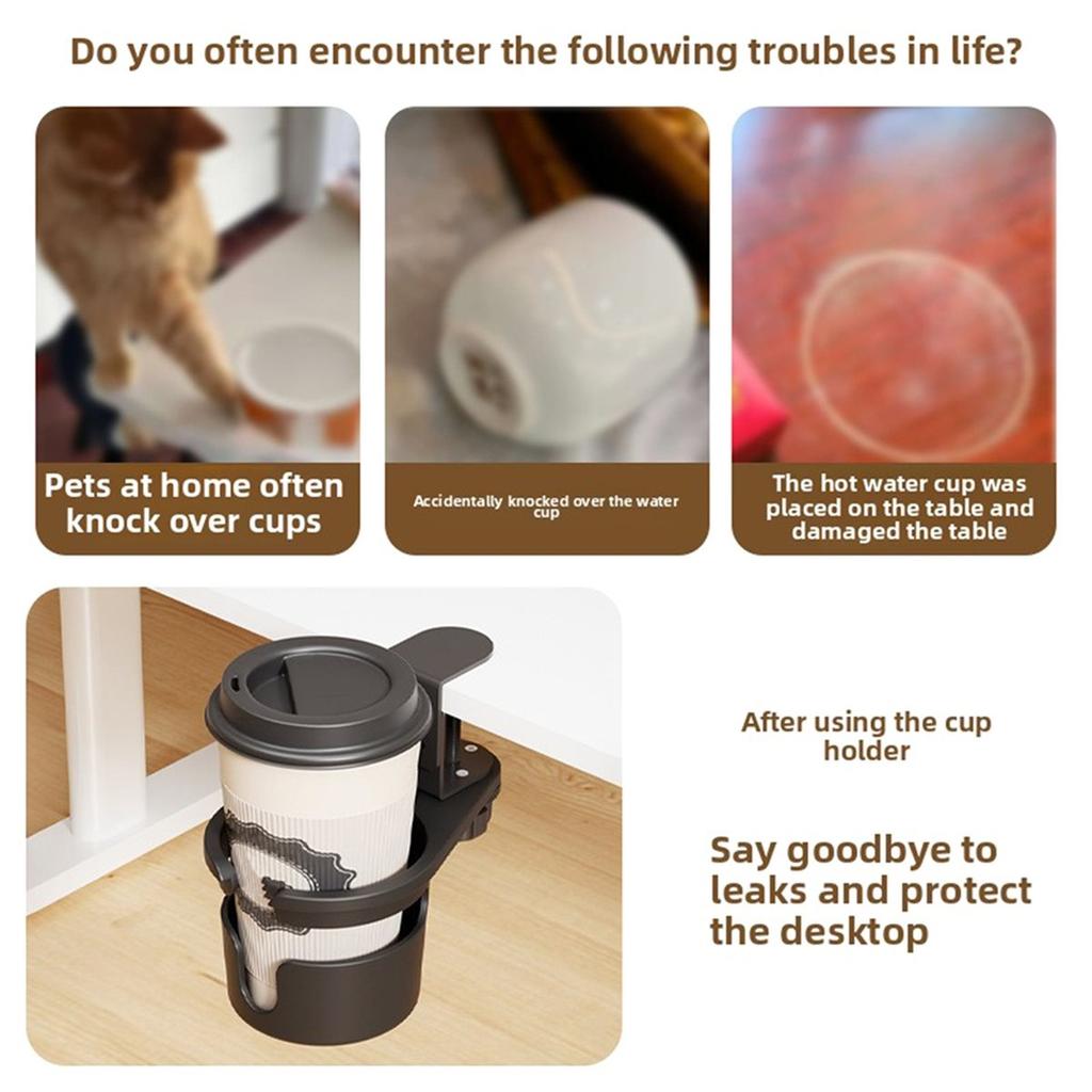 2026 New New Rotating Water Cup Holder for Desktop Office Drink Coffee Storage Rack Mounts Stand Prevent Tipping over Water Mug