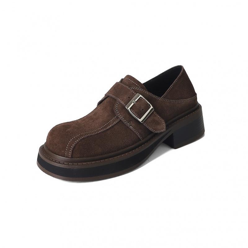 

Натуральная кожа британские туфли ins маленькие кожаные женские туфли 2025 новые туфли на платформе с пряжкой на ремне колледж ретро полированные одинарные туфли 40