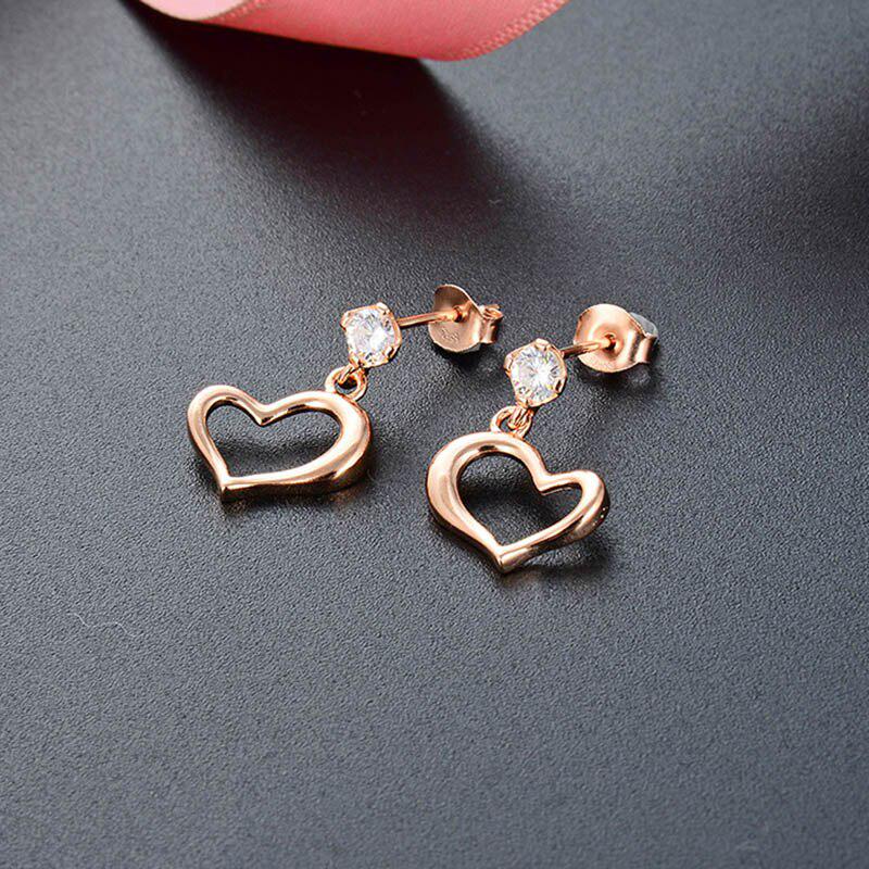 Cercei din argint la modă Tancise cu piatră prețioasă din zircon în formă de inimă, bijuterii pentru cercei pentru femei, cadou pentru petrecerea de nuntă