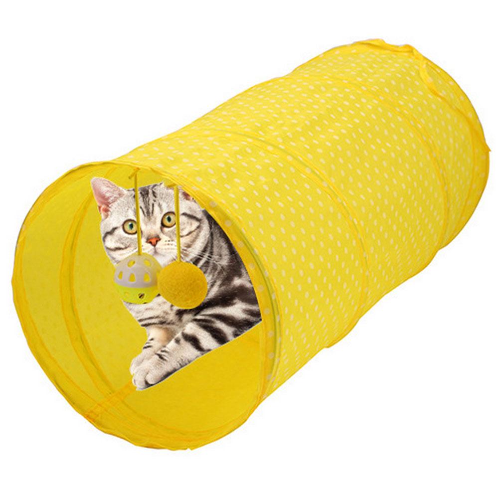 Foldable Cat Dot Tent   Tunnel Bed Toy Interactive Playing Toys Hide Tunnel (Orange)