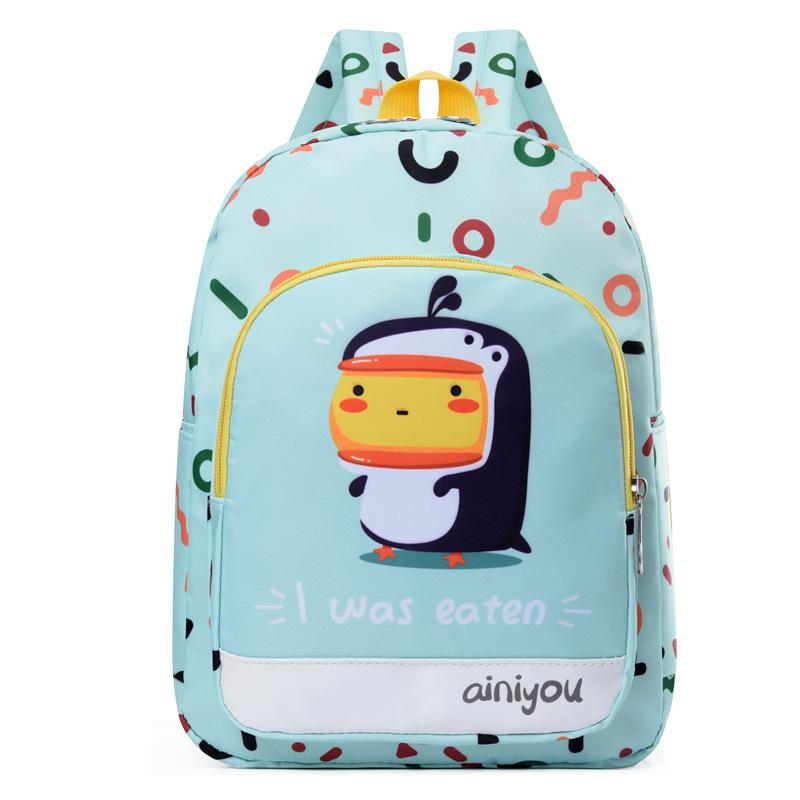 

2024 new bag medium and small class cute cartoon backpack men s small schoolbag світло-зелений колір