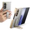 Leather Phone Case for Samsung Galaxy Z TriFold with Grip Stand 360°Rotate for TriFold Metal Shells Protective Cover Bumper