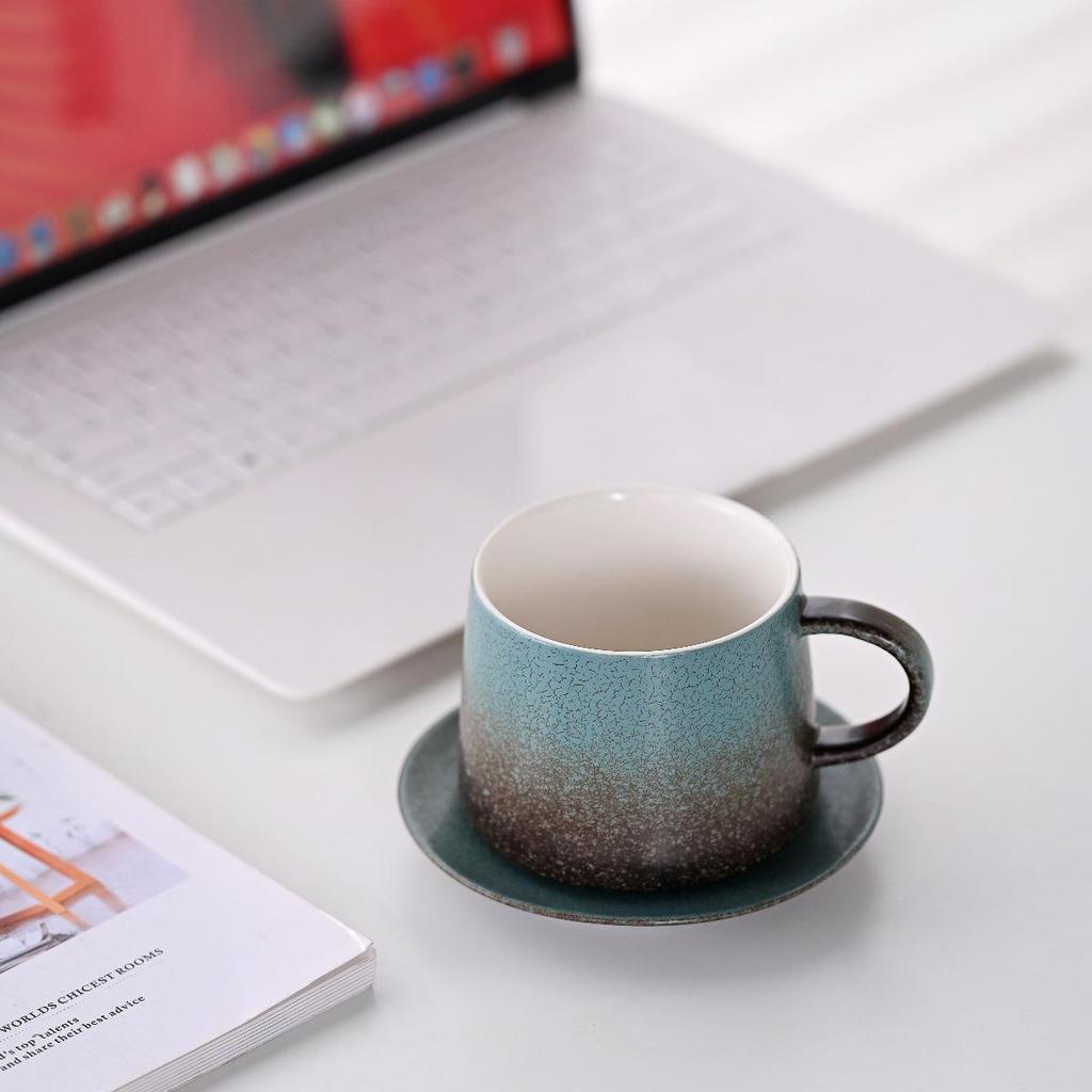 Exquisite High-End Ceramic Coffee Cup & Saucer Set for Home or Office - Light Luxury Mug for Afternoon Tea