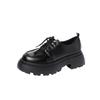 Thick-soled small leather shoes women's new spring versatile black single shoes muffin tide