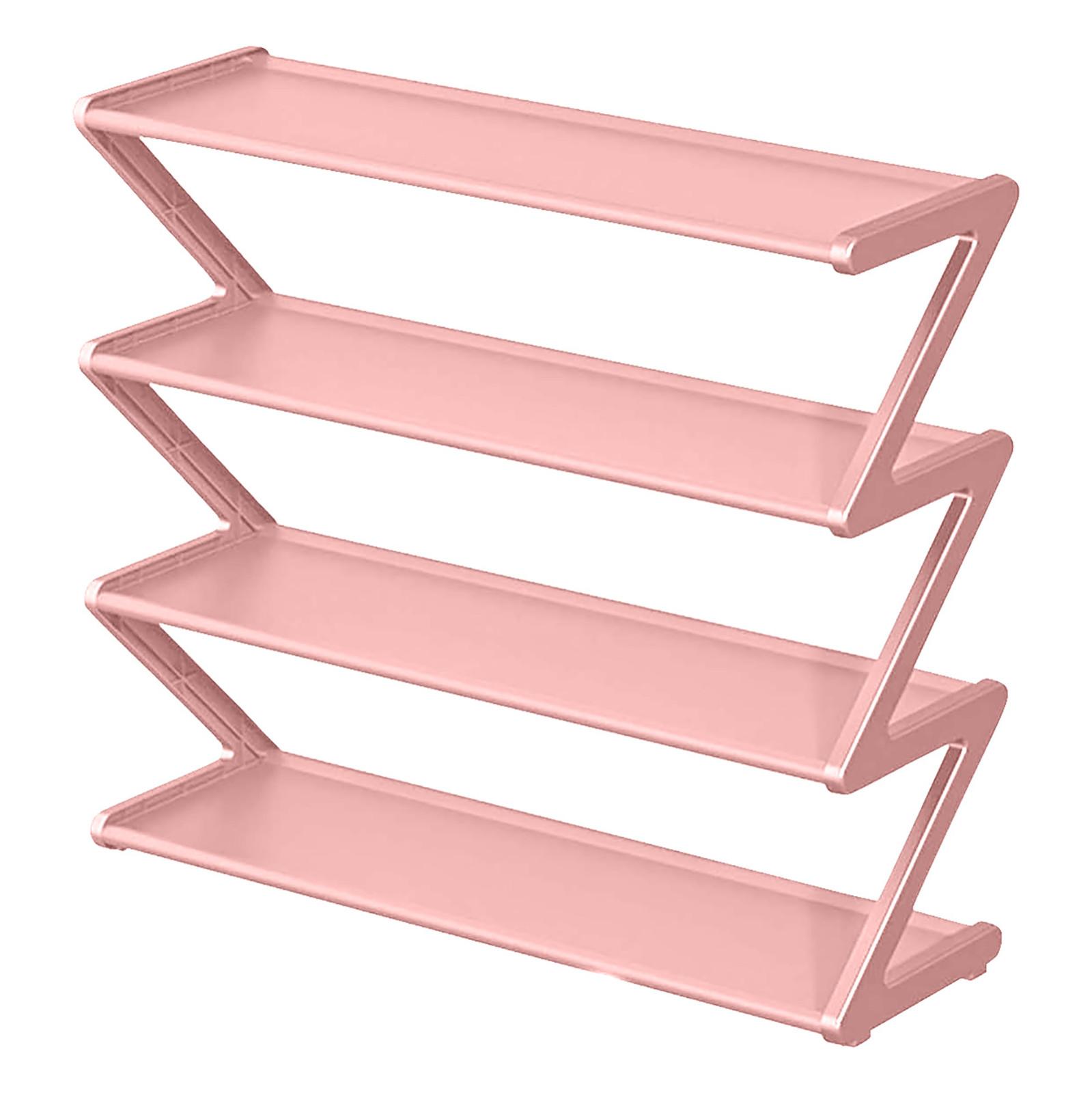 4-х уровневая полка для обуви из нержавеющей стали отдельный шкаф для обуви со стальной трубой Многофункциональный входной шкаф для обуви Шкаф для обуви в коридоре One Size розовый 1789₽