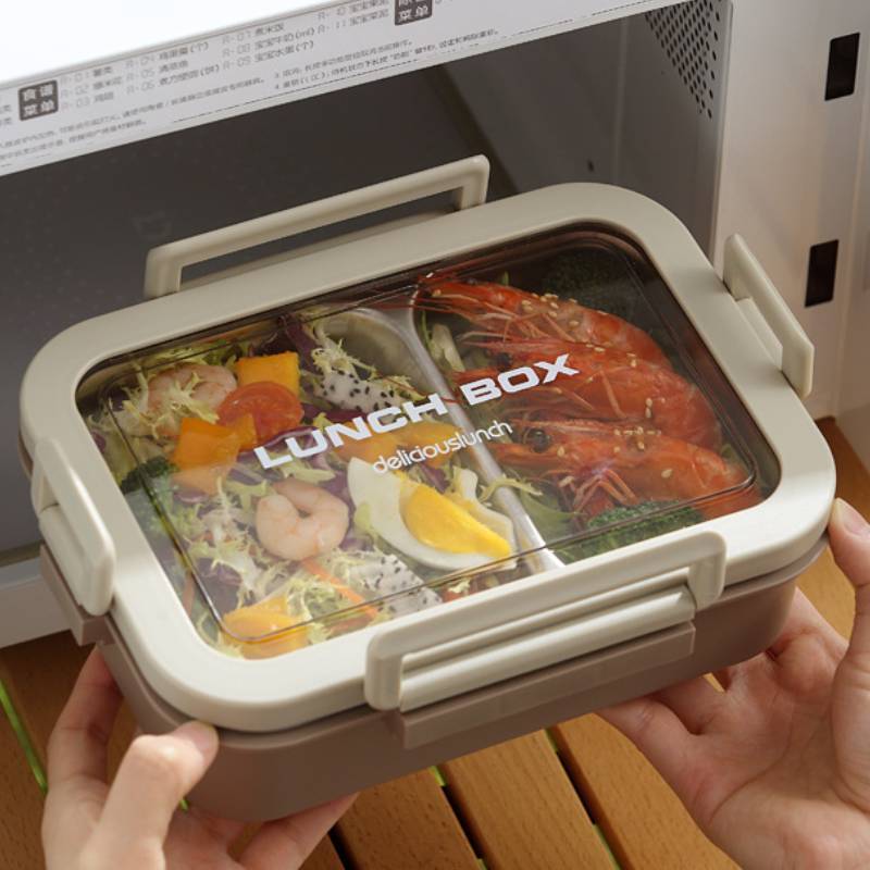 Microwave Safe Lunch Box With Dividers For Office Workers And Students In Nordic Style