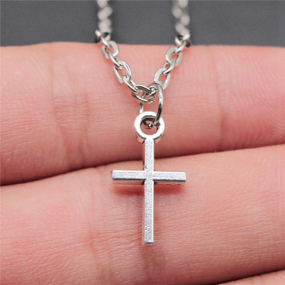 

Ожерелье с крестом и черепом на шею, цепочка 43 см, женская бижутерия, вечернее, креативное, сделай сам A14-1pcs-18x10mm