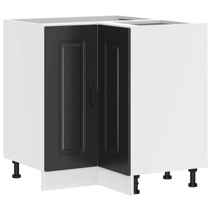 VidaXL Armoire d'angle de cuisine Kalmar noir bois d'ingénierie 853508