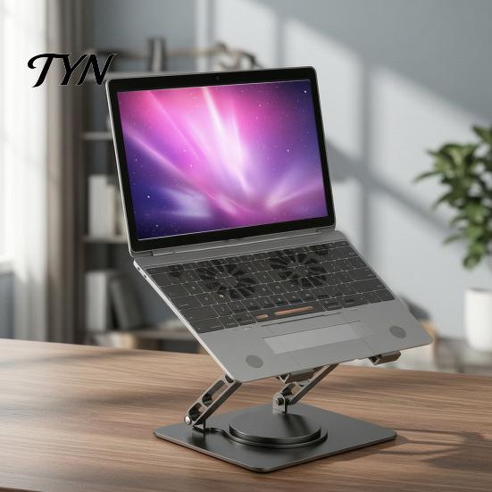 Heavy Duty Laptop Riser Foldable Stand for Desk, Portable Height Adjustable Computer Office Holder Holder, Ergonomic Ventilated Cooling