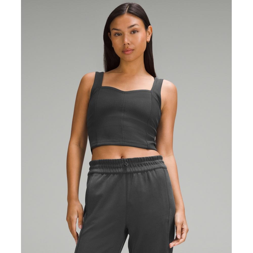 

Lululemon Ribbed Softstreme Sweetheart Tank Top Black XS