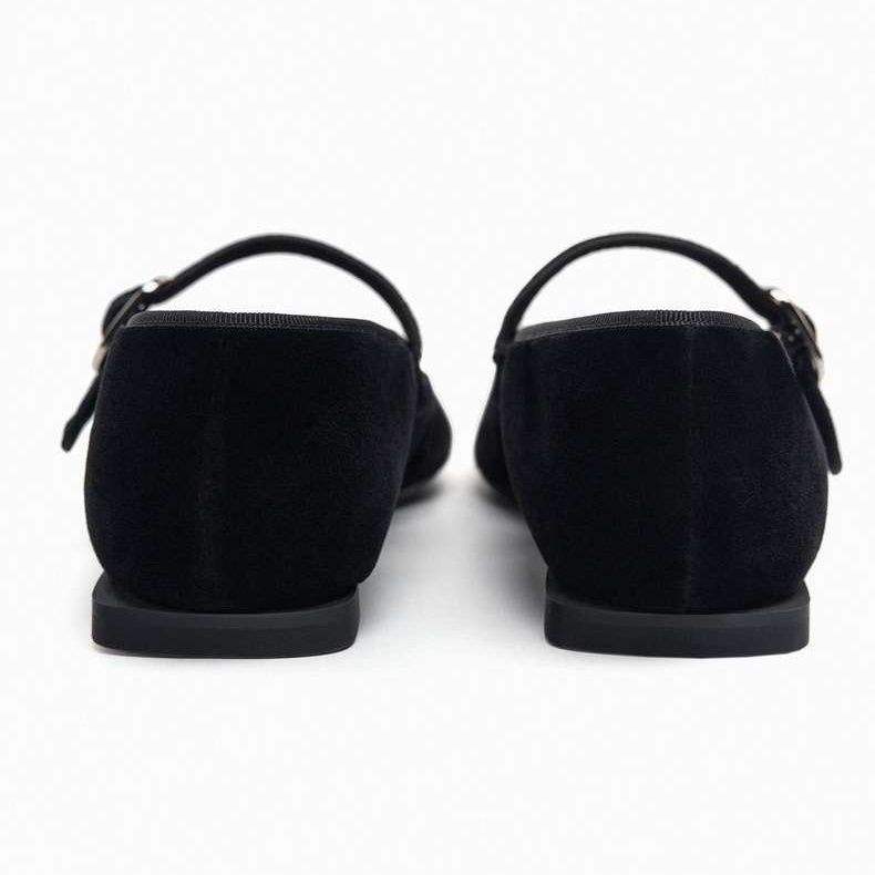 () Z... New Women's Shoes 2025 Square Head Fleece with Lightweight Flat Ballet Shoes French Shoes