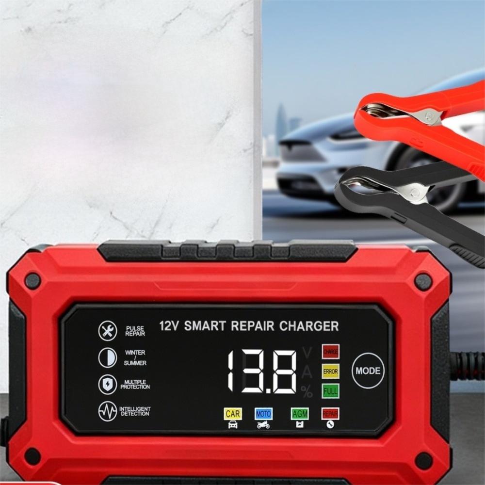 Plastic Intelligent Car Battery Charger 12V 6A Motorcycle Battery Charging Unit Lead-Acid Battery