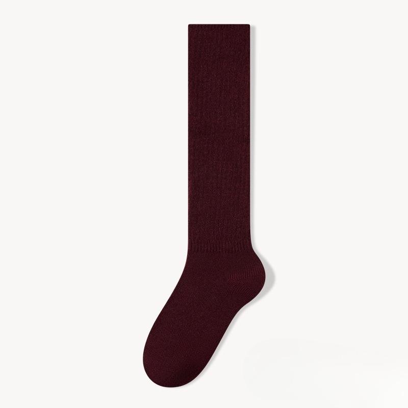Solid-color Minimalist Pile Socks - Warm and Thick Winter and Autumn Wool Socks, Comfortable and Durable, Trendy Long-legged Socks