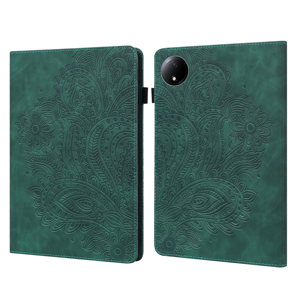 For Xiaomi Redmi Pad SE 4G 8.7 Inch Case Peacock Flower Pattern Card Holder Leather Tablet Cover