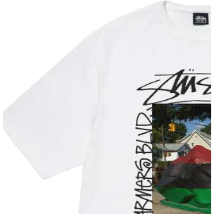 Stussy X Denim Tears FW22 T-shirt Casual Girocollo Manica Corta Stampa Lettere Stile Vintage Americano Unisex Top 3903832