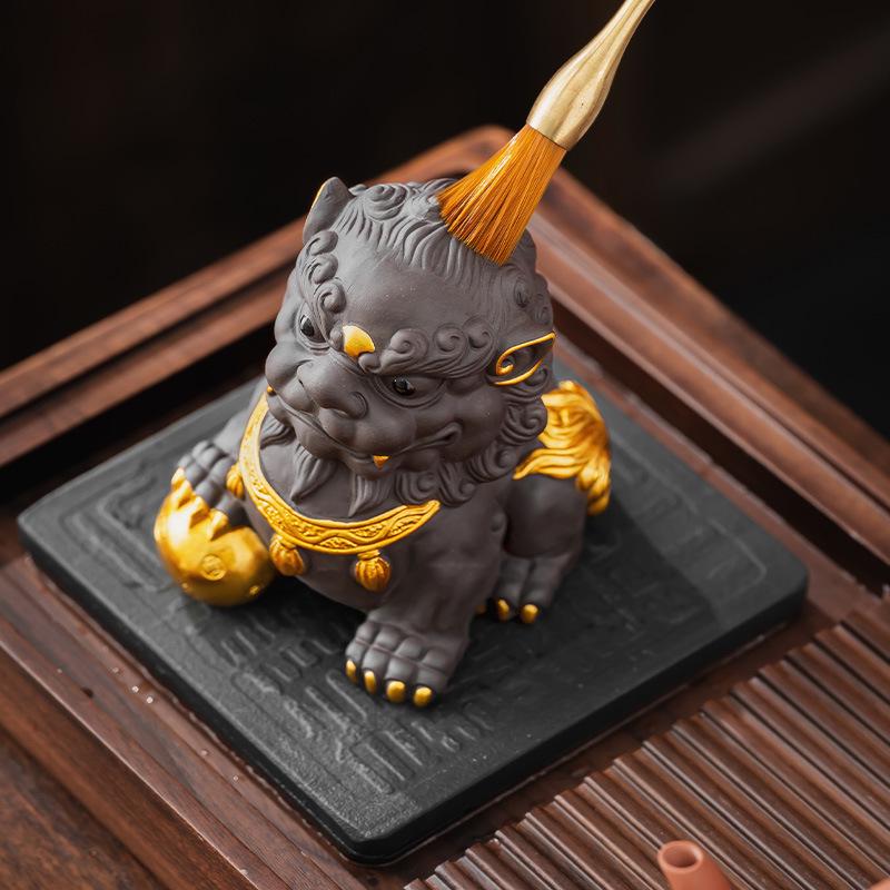 Purple Clay Pixiu Tea Pet for Kung Fu Tea Set, Desktop Decoration